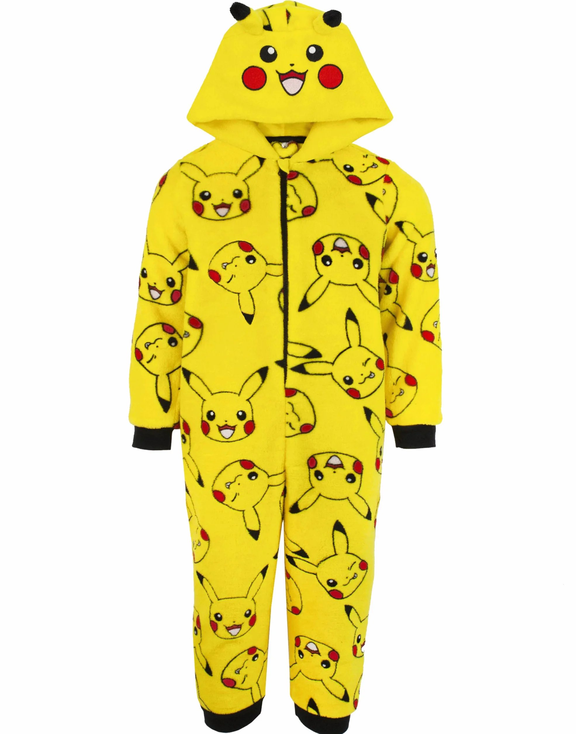 Pokémon Onesie Boys Pikachu Yellow Yellow Ears 3D Enfants Tout en Un Pyjamas PJS