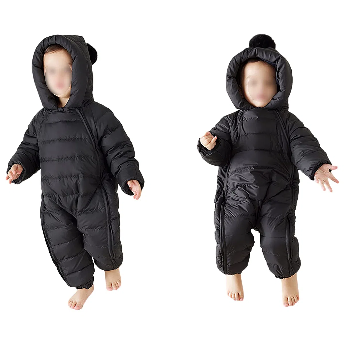 amropi Combinaison de Neige Bébé avec Gants et Chaussons Fille Garçon Manteau à Capuche Jumpsuit pour 3-24 Mois