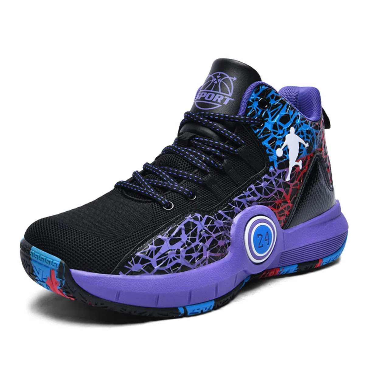 Chaussures de Basketball Hautes Antidérapantes Respirantes Résistantes Baskets de Sport Confortables Hommes Adolescents