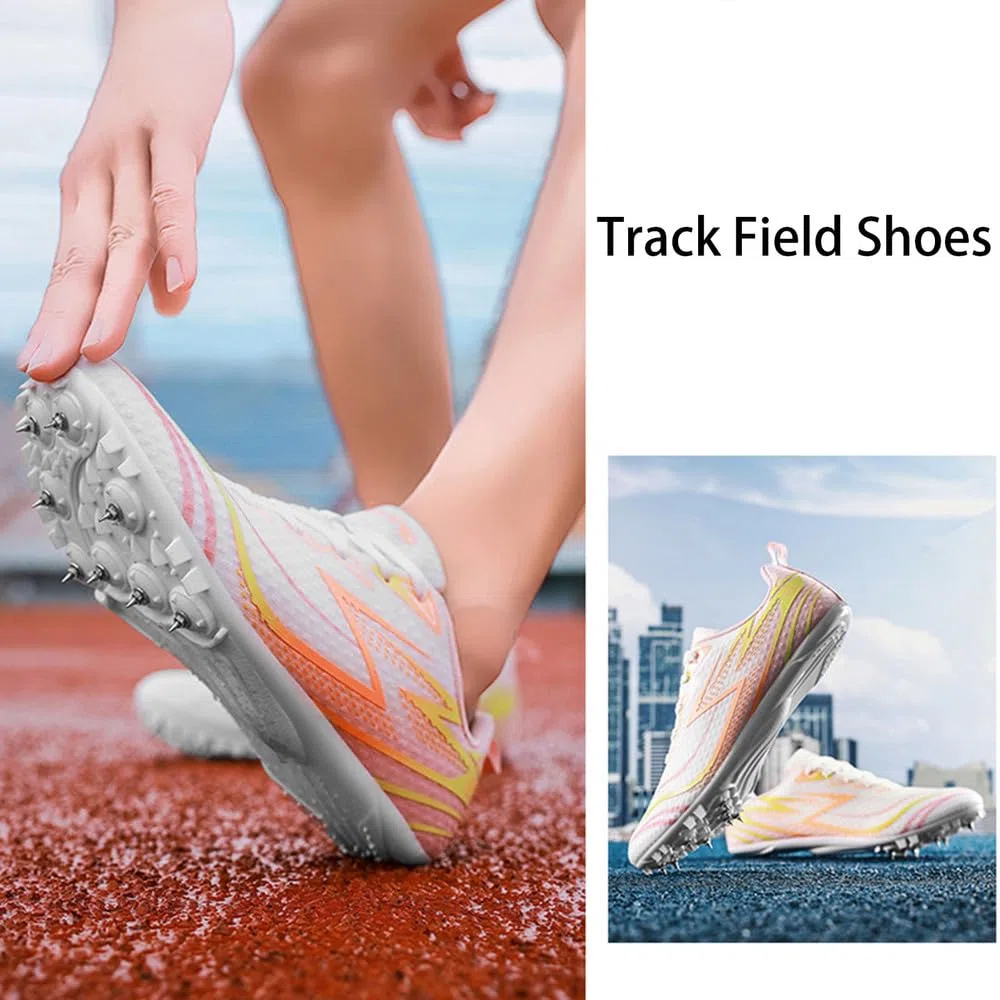 Chaussures d'athlétisme À Pointes pour Femmes, Baskets De Course Légères Respirantes Chaussures De Saut Respirantes Confortables