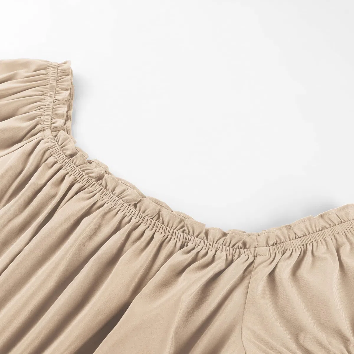 SCARLET DARKNESS Haut médiéval à taille élastique pour femme avec encolure volantée, manches et ourlet