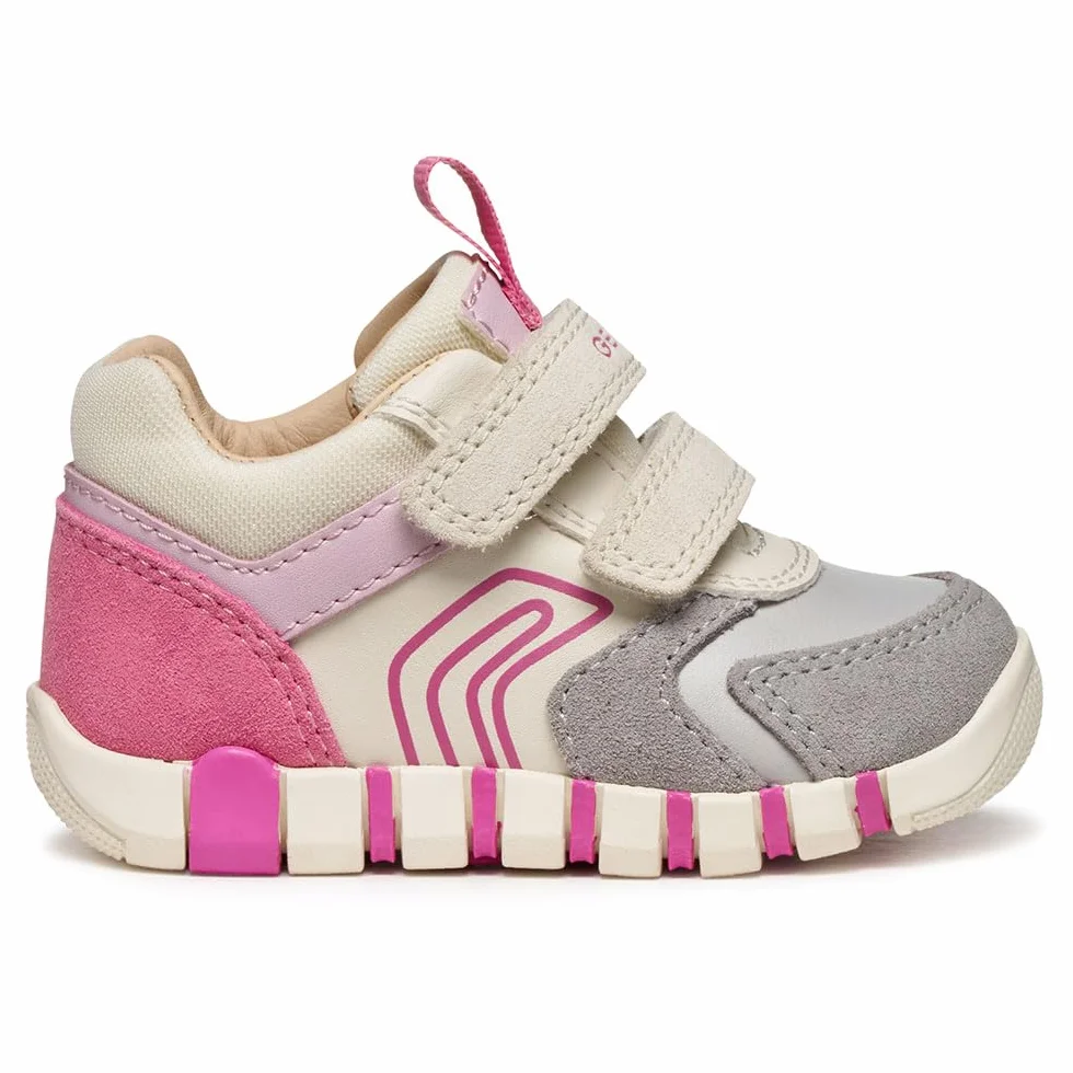 Geox Garçon Fille B Iupidoo Girl First Walker Shoe, Gris Fuchsia, 25 EU