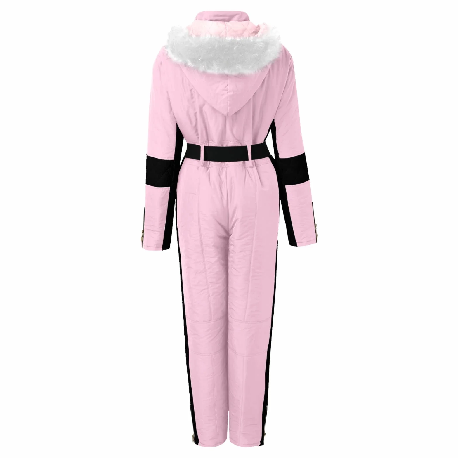 Veste de Ski à La Mode pour Femmes Combinaison de Sports de Plein Air à Capuche Veste de Ski Zippée avec Poches Adaptée Aux Sports de Ski