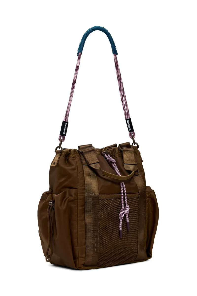 Desigual sac à dos de loisirs Neo Grunge Globe Nylon Backpack Brown brun