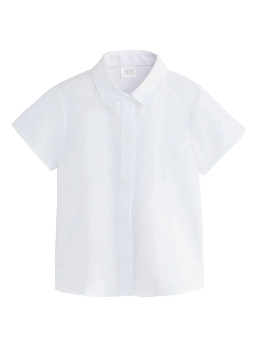NEXT Fille Chemise d'école ajustée Manches Courtes, Lot de 5