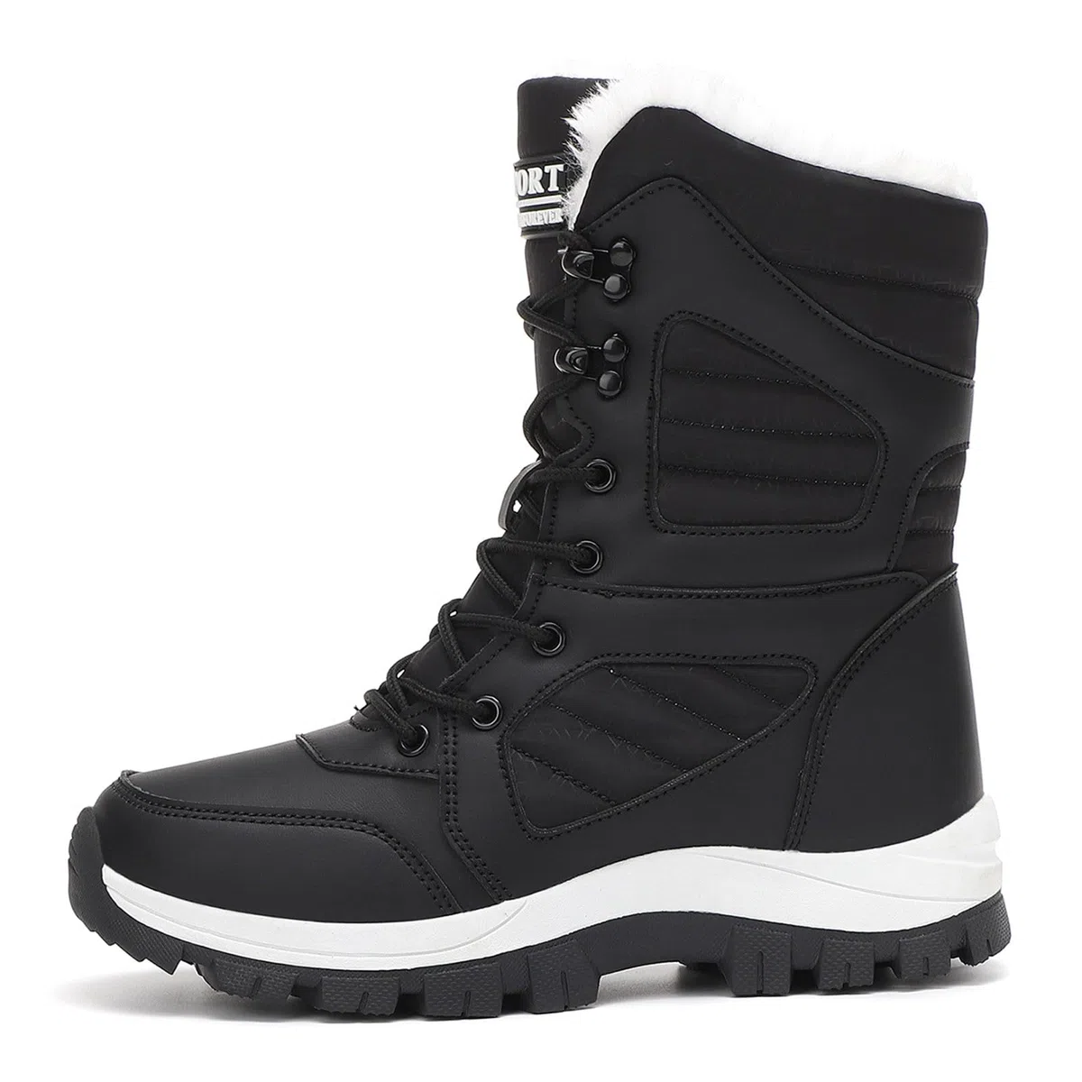 Bottes de Neige Femme Imperméable Mi-Mollet Bottes Femme Hiver Chaude Snow Boots Fourrées Confort Bottines Chaussures de Randonnée Ski Antidérapante Chaussure Orthopedique Hiver Bottine Botte de Neige
