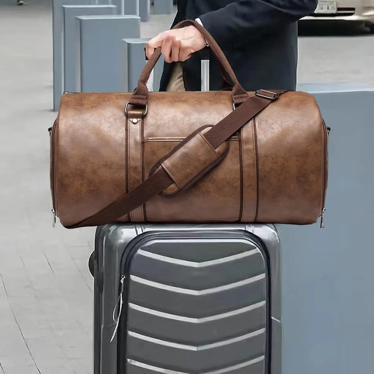 Sac de Voyage Pliable,Housse Costume Homme,Sac De Vêtements Pliable, avec Pochette À Chaussures,Sac De Costume Suspendu De ge