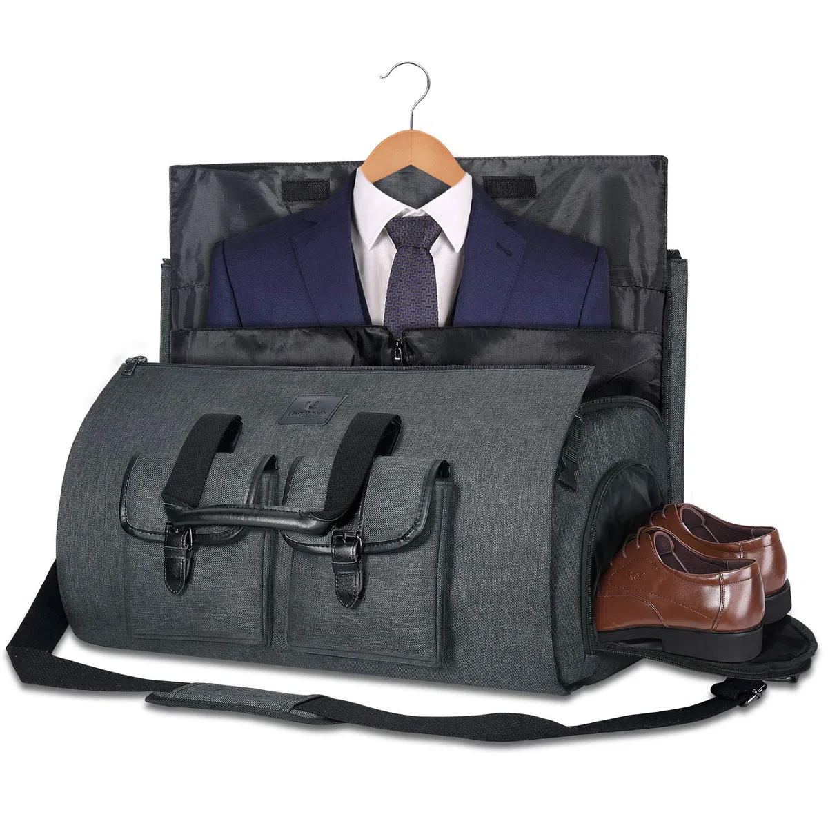 UNIQUEBELLA Housses de Costume de Voyage Housses de Vêtements pour Transport Sac de Costume Sacs de Voyage Sac de Sport Poches de Rangeme Sac de Protection pour Costumes(Gris Foncé)