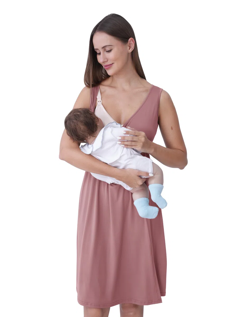 SUNNYBUY Chemise de nuit de grossesse et d'allaitement avec robe de chambre 2 pièces | Ensemble de vêtements de nuit de grossesse 3 en 1 pour naissance, puériculture et allaitement, vêtements de nuit
