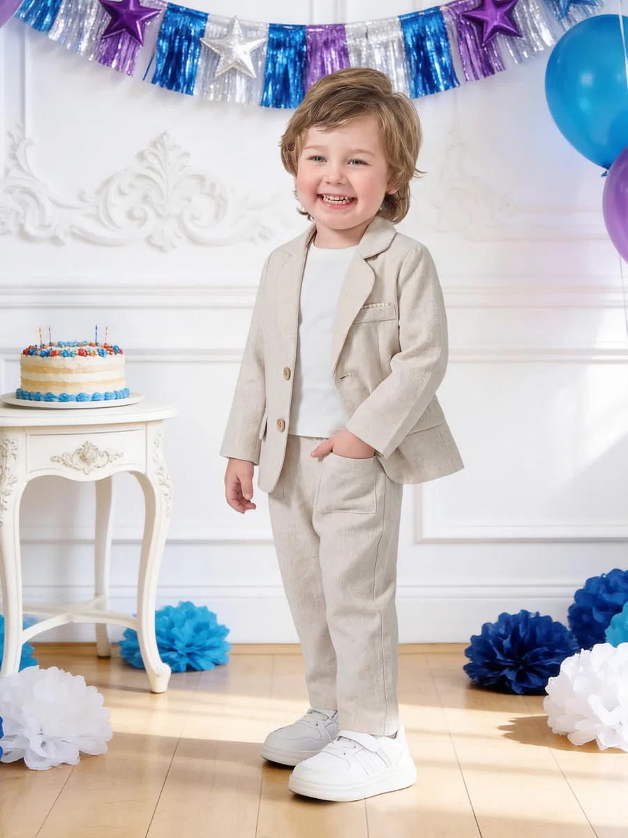 Volunboy Costume Bébé Garçon 2 Pièces Ensemble de Cérémonie Blazer et Pantalon pour Mariage et Fête