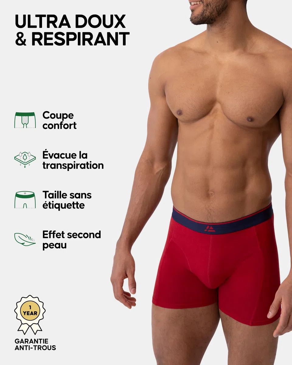 DANISH ENDURANCE Boxers en Bambou pour Hommes, sous-vêtements Respirants, Caleçons Antibactériens Doux, avec ou sans Braguette, Lot de 6 ou 10