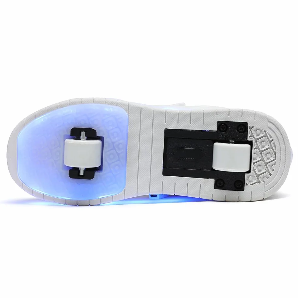 LED Chaussures à roulettes de Skateboard USB Rechargeable 7 Couleurs Clignotantes Chaussure avec Rouleau Multisports Outdoor Gymnastique Sneaker Automatiques Rétractables Enfant Baskets Mode