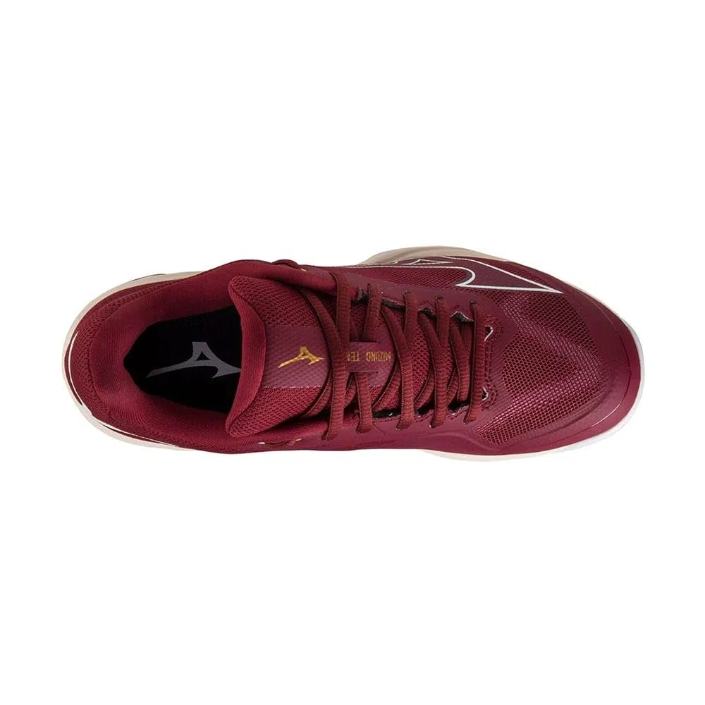 Mizuno Femmes Wave Exceed Light Clay Chaussures De Tennis Chaussure Terre Battue Rouge Foncé - Blanc