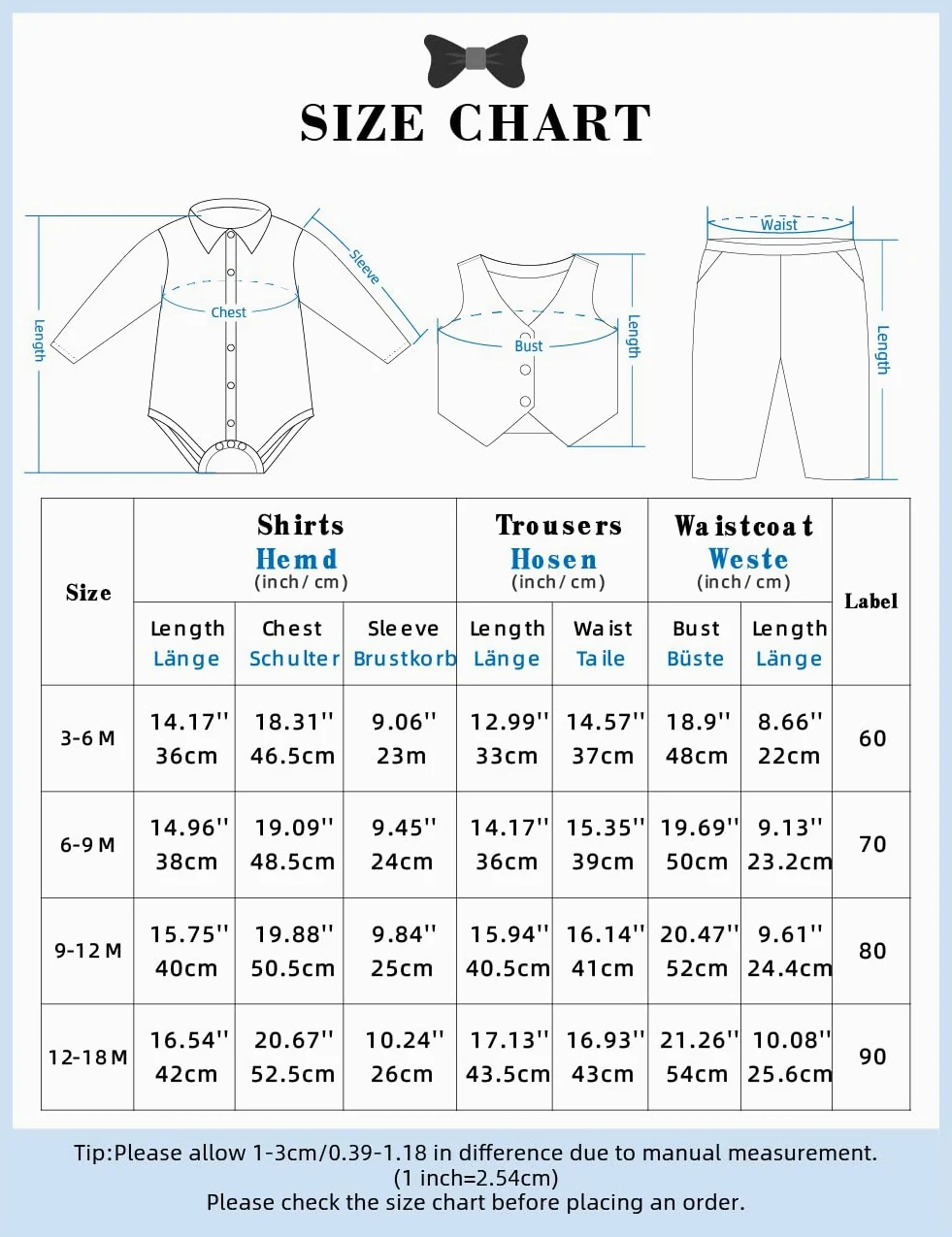 mintgreen Costume Bebe Garcon, 3pcs Ensembles Mariage Gentleman Vêtements Combinaison + Breast Flower Vest + Pantalon
