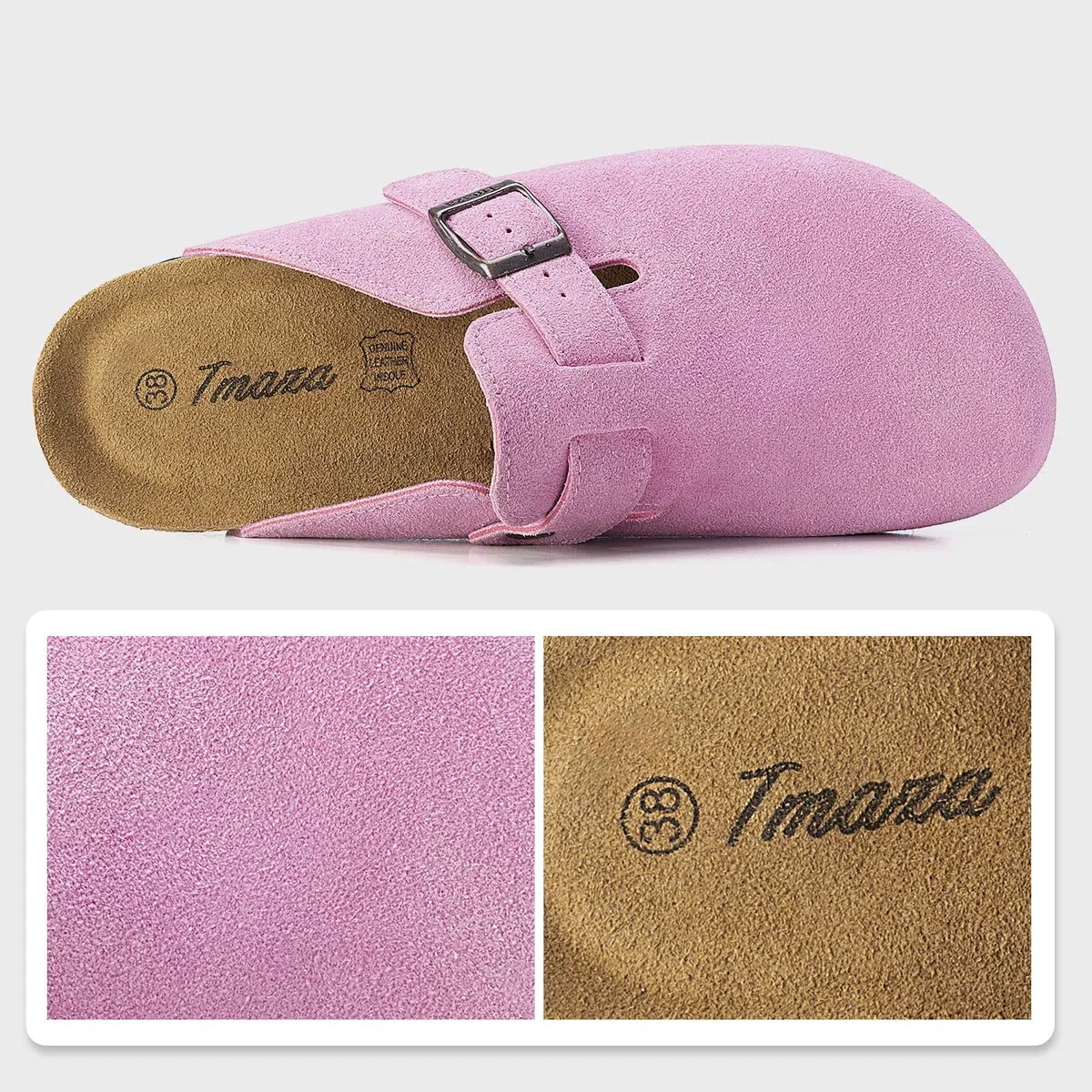 Mules et Sabots Femme Chaussons Pantoufles en Daim Ajustables Chaussures de Jardin Taille 36-42