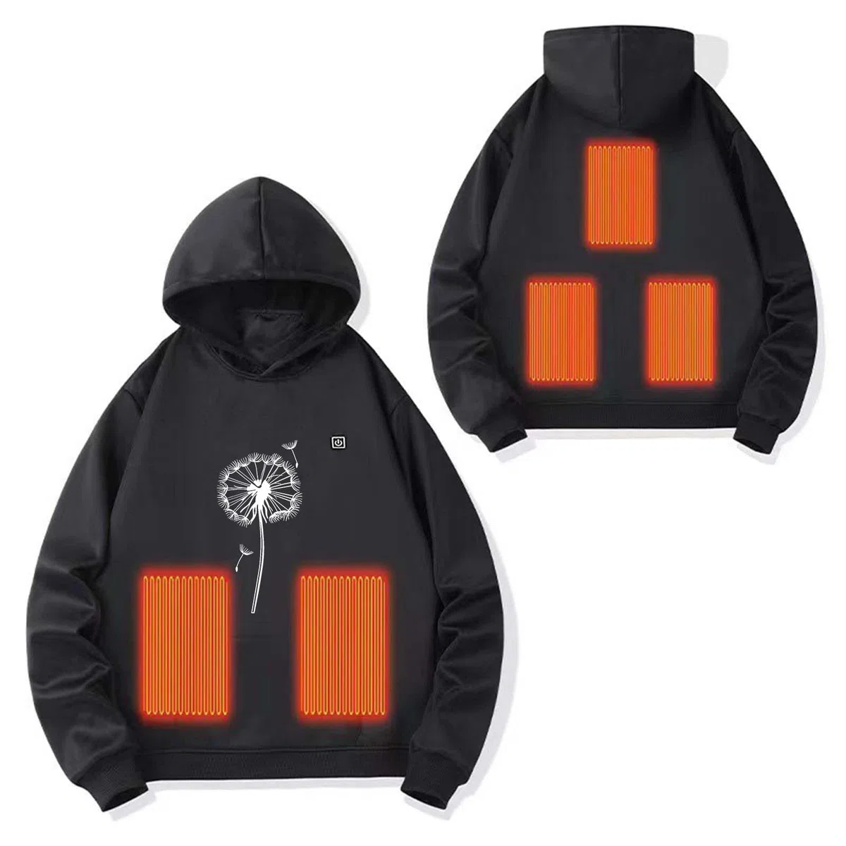 Générique Sweat Chauffant à Capuche USB garçons filles Blouson chauffant Avec 5 Zones de Chauffage 3 Niveaux de Température Plein Air Vestes Chauffantes Coupe-vent Avec Poche De Chauffage Hiver