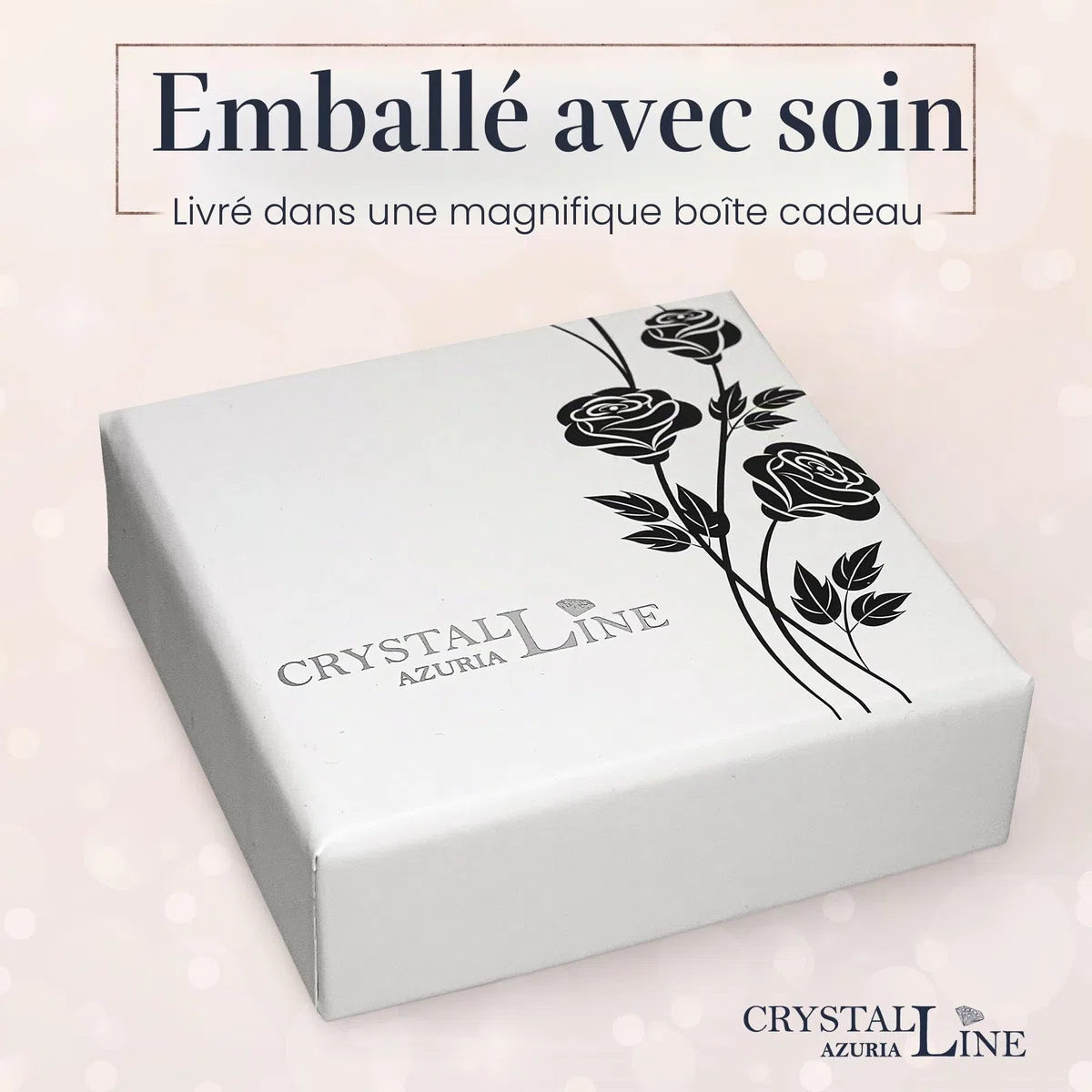 Crystalline Azuria Femme Ensemble Larmes Collier et Clous Boucles d'Oreilles 18ct Plaqué Or Blanc avec Cristaux océan Bleu