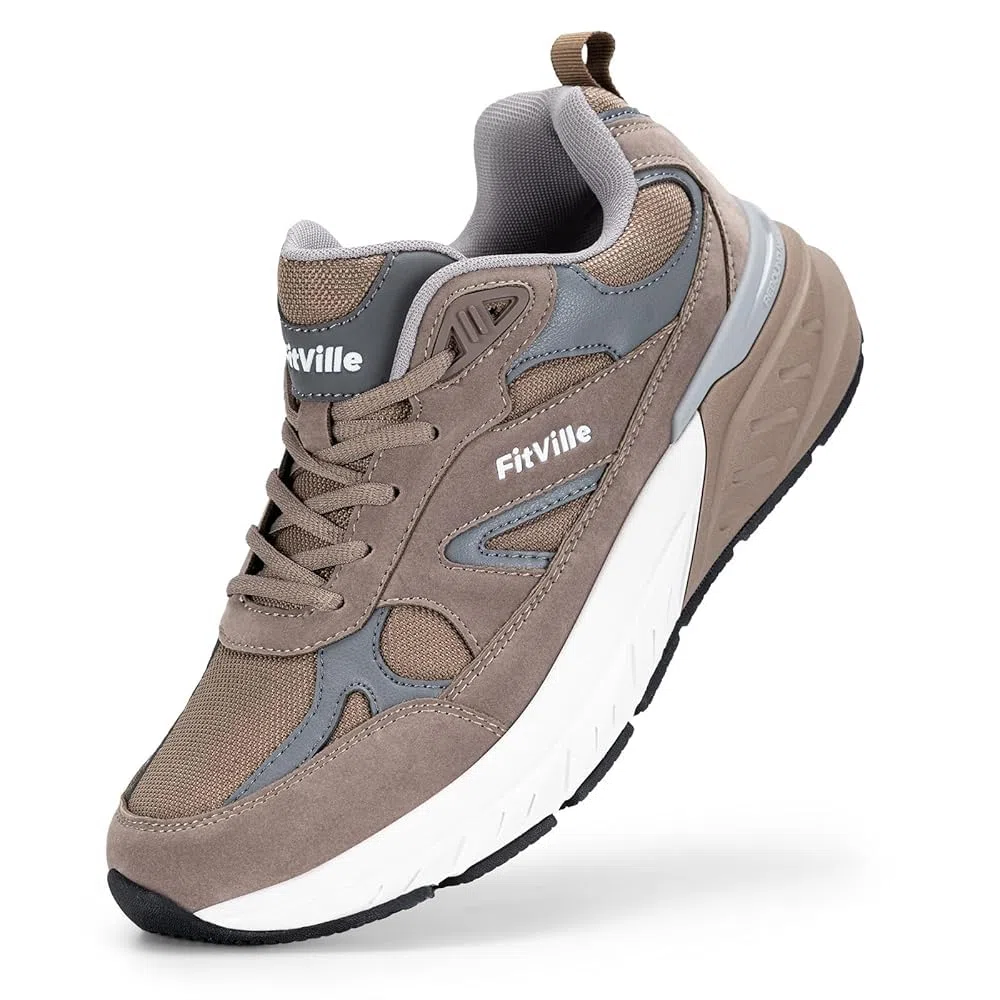 FitVille Chaussures Sport Homme Pied Large Baskets Running Antidérapant Respirant Course Jogging Marche
