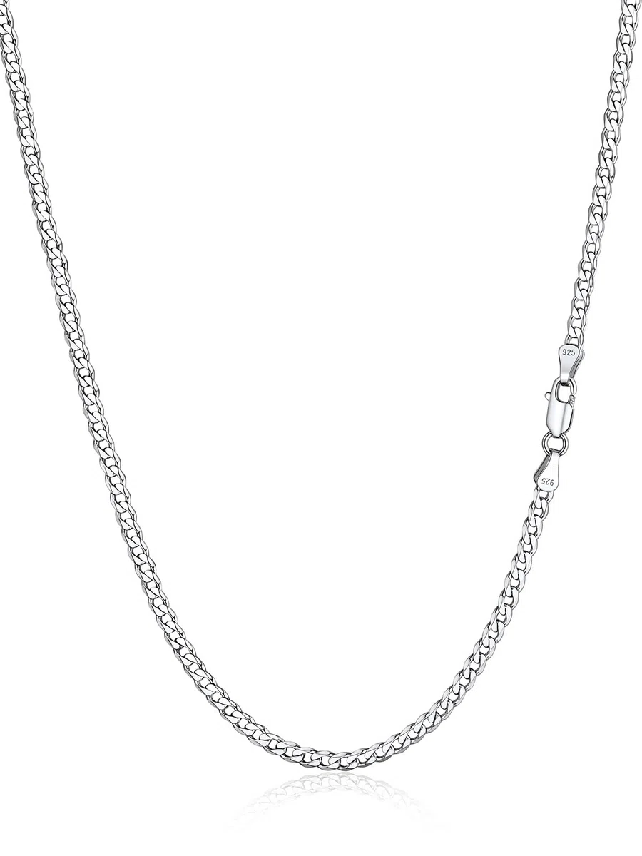 Silvora Collier Chaine en Argent Massif Homme Chaîne Femme 3MM/5MM Argent Sterling 925 Collier Maille Cubain/Figaro Longueur[36/46/51/55/61/66/71cm] Bijoux Cadeau Noël Fêtes Pères Mères