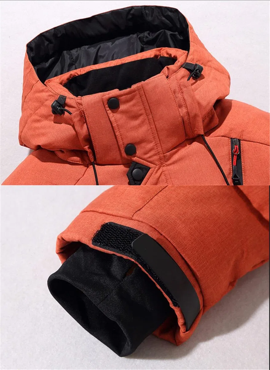 Veste d'hiver épaisse et chaude pour homme avec capuche en duvet de canard épais, parka décontractée avec de nombreuses poches