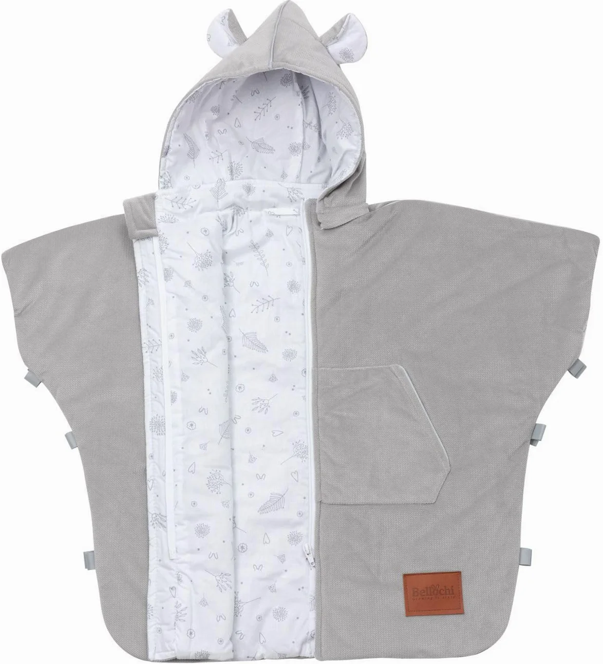 Poncho de voiture universel Bellochi pour enfants 1-6 ans | Capuche détachable | Bandes réfléchissantes | 80x60cm | Copse