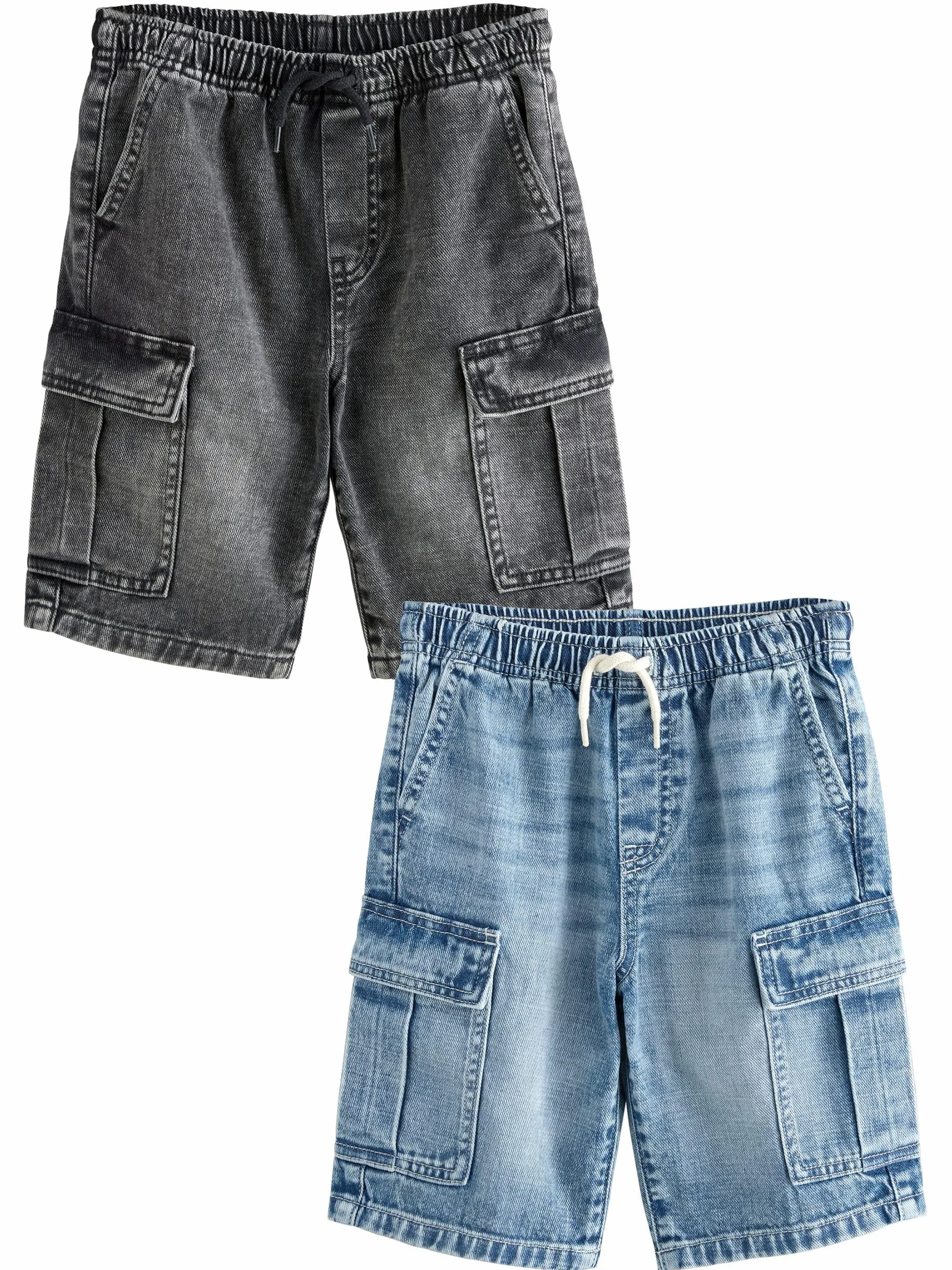 NEXT Garçon Short Cargo en Jean 100% Coton, Lot de 2