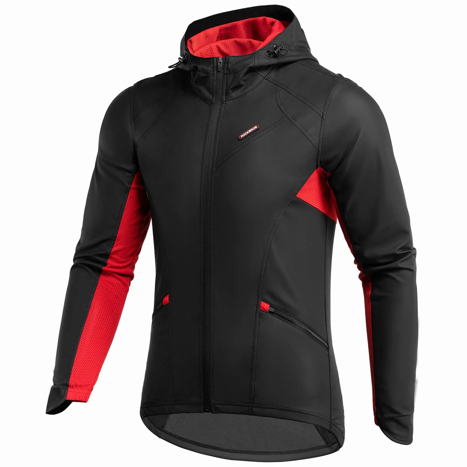 ROCKBROS Veste de Cyclisme Homme d'hiver Polaire, Veste VTT Homme Thermique Coupe-vent, Veste de Sport Respirant Chaud pour Hommes Femmes Noir M-4XL