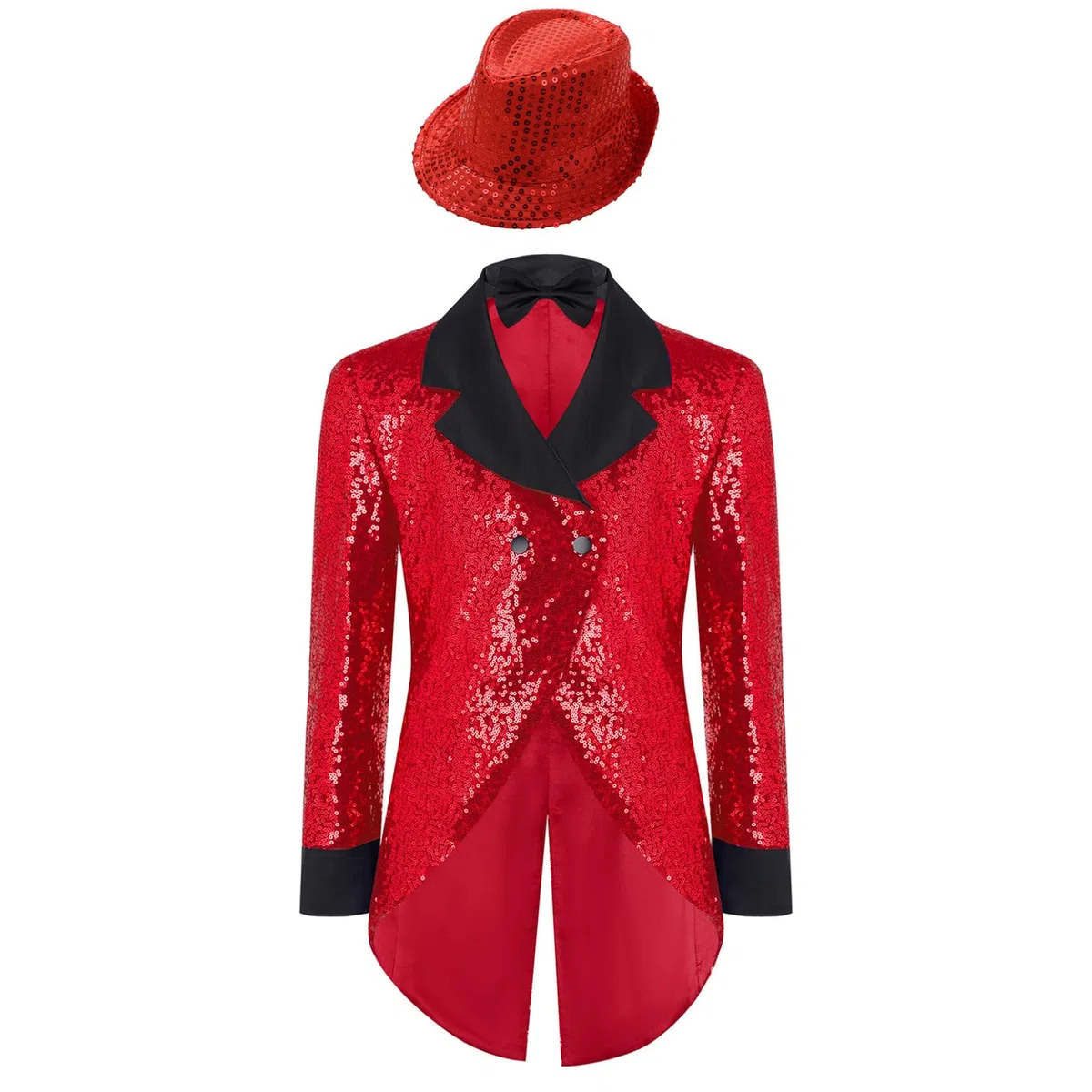 XUNZOO Enfants Garçon Tuxedo Blazer Smoking Messieurs Formel Veste Avec Chapeau Pailleté Nœud Papillon Costume Magicien Pour Fête Promotion