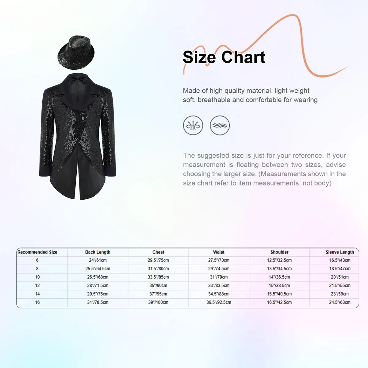 XUNZOO Enfants Garçon Tuxedo Blazer Smoking Messieurs Formel Veste Avec Chapeau Pailleté Nœud Papillon Costume Magicien Pour Fête Promotion