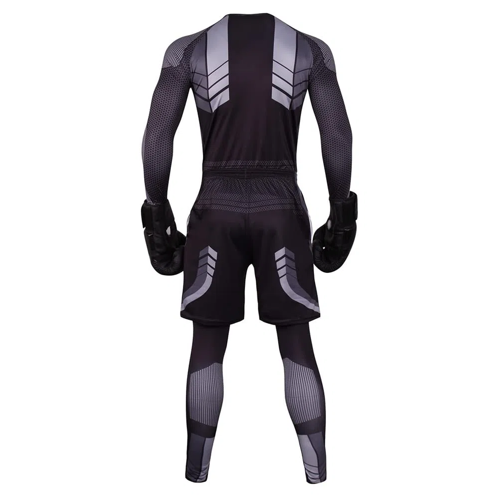 Ensemble de Vêtements de Sport pour Homme 3 Pièces Ensemble de Compression Tenue Sport Fitness Base Layer Maillot Manches Longues + Pantalon Collant + Shorts