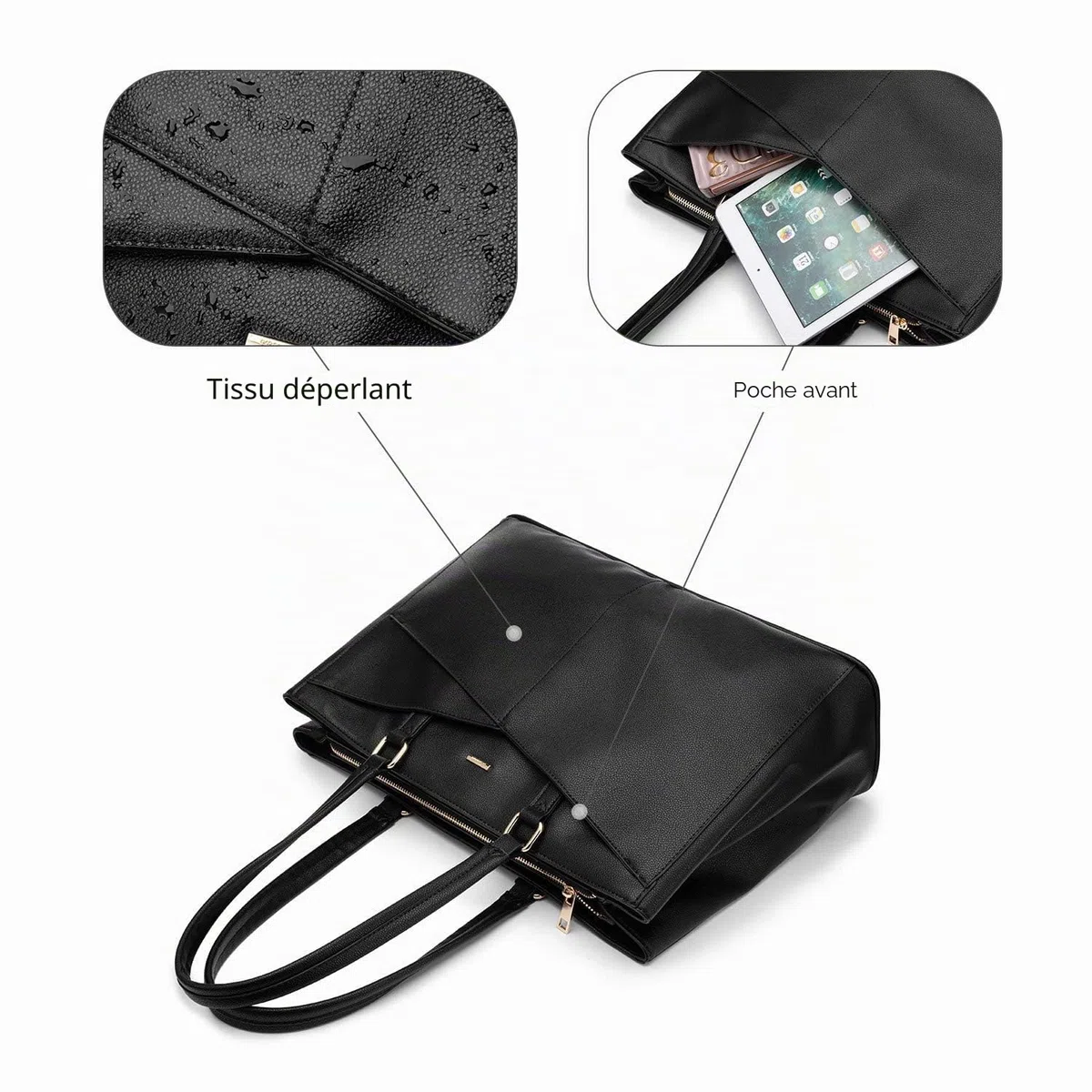 LOVEVOOK Sac pour ordinateur portable femme 17 pouces, Sac à main femme Sac de travail Sac d'enseignant Grand, Imperméable Sac shopping Sac à bandoulière Porte-documents Sac bandoulière Tote Bag pour